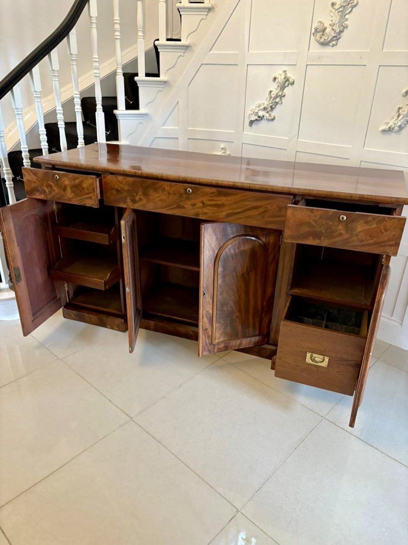 Antique Victorian Outstanding Quality Figured Mahogany Sideboard - Image 4